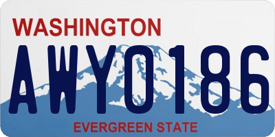 WA license plate AWY0186