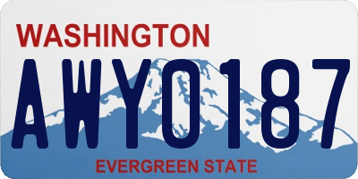 WA license plate AWY0187