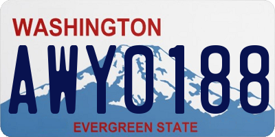 WA license plate AWY0188