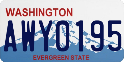 WA license plate AWY0195