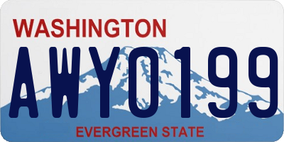 WA license plate AWY0199