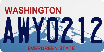 WA license plate AWY0212