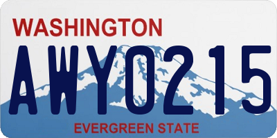 WA license plate AWY0215