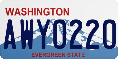 WA license plate AWY0220