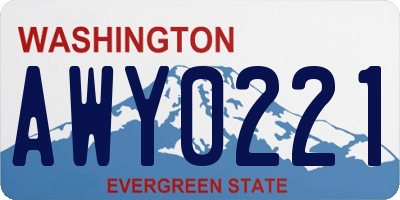 WA license plate AWY0221