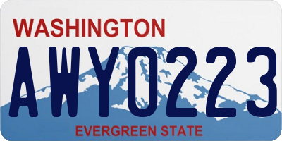 WA license plate AWY0223