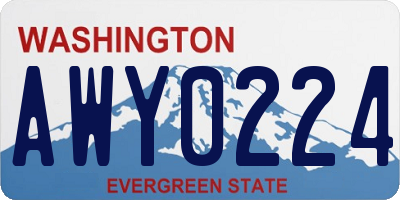 WA license plate AWY0224