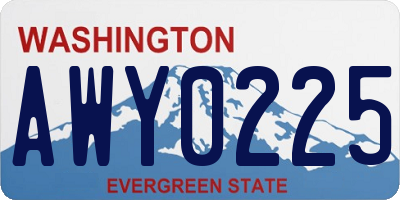 WA license plate AWY0225