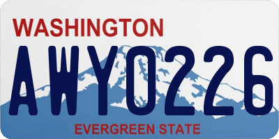 WA license plate AWY0226