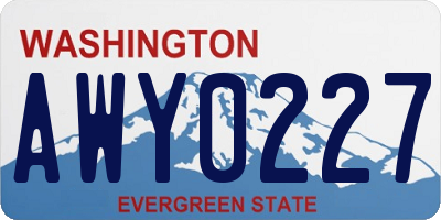 WA license plate AWY0227