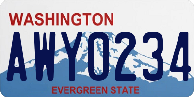 WA license plate AWY0234
