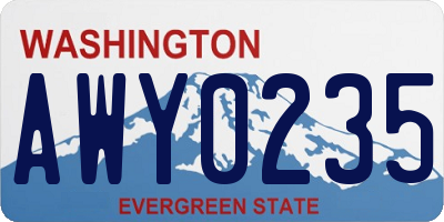 WA license plate AWY0235