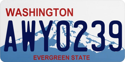 WA license plate AWY0239