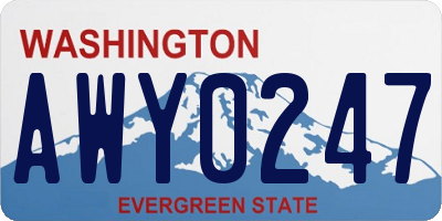 WA license plate AWY0247