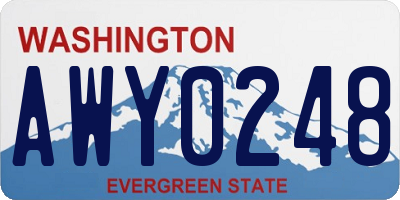 WA license plate AWY0248