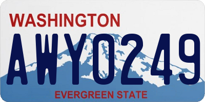 WA license plate AWY0249
