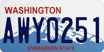 WA license plate AWY0251