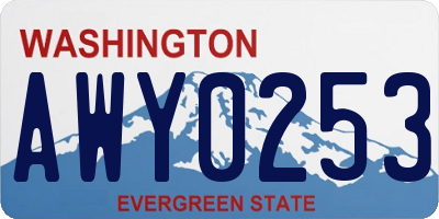 WA license plate AWY0253
