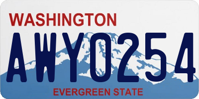 WA license plate AWY0254