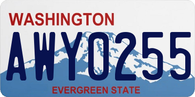 WA license plate AWY0255