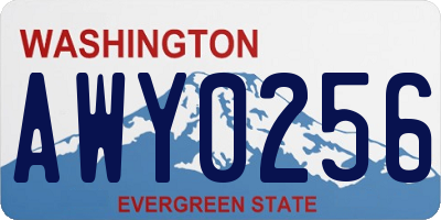 WA license plate AWY0256