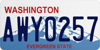 WA license plate AWY0257