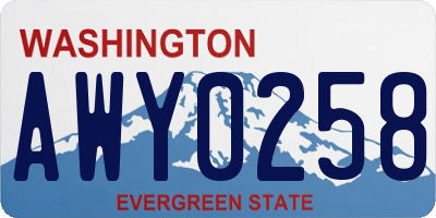 WA license plate AWY0258