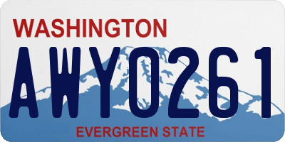 WA license plate AWY0261