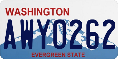 WA license plate AWY0262
