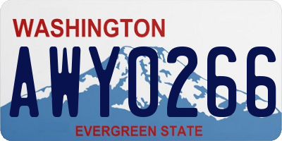 WA license plate AWY0266