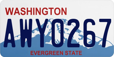WA license plate AWY0267
