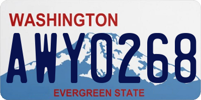 WA license plate AWY0268