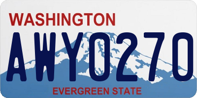 WA license plate AWY0270