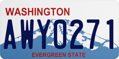WA license plate AWY0271