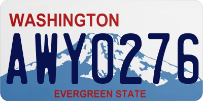 WA license plate AWY0276