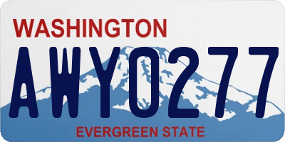 WA license plate AWY0277