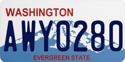 WA license plate AWY0280