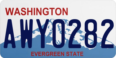 WA license plate AWY0282