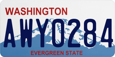 WA license plate AWY0284