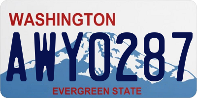 WA license plate AWY0287