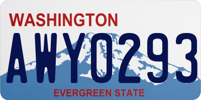 WA license plate AWY0293