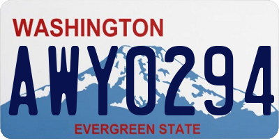 WA license plate AWY0294