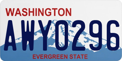 WA license plate AWY0296