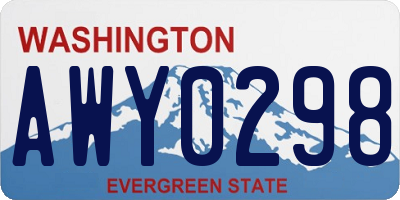 WA license plate AWY0298
