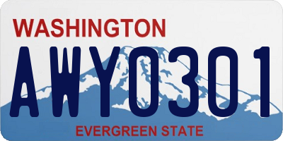 WA license plate AWY0301