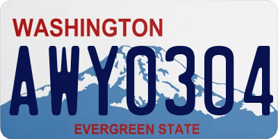 WA license plate AWY0304