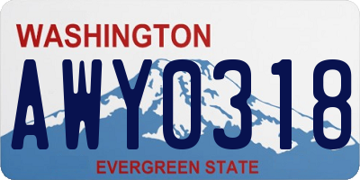 WA license plate AWY0318