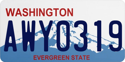 WA license plate AWY0319