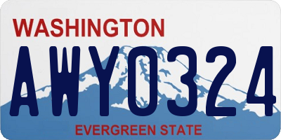 WA license plate AWY0324