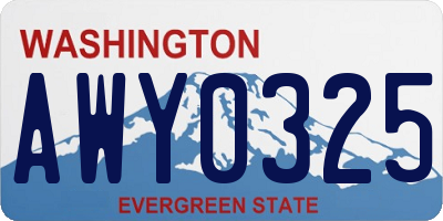WA license plate AWY0325